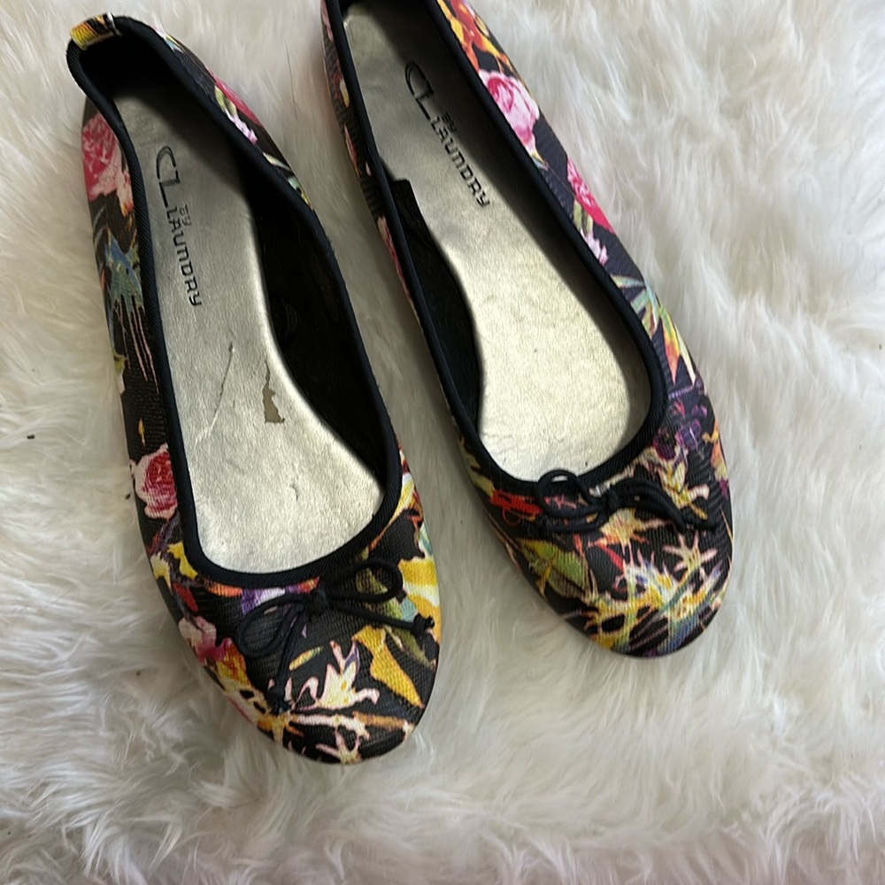 CL by Laundry floral flats with bow detail